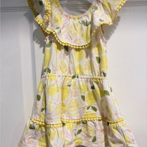 The Children's Place Yellow Eyelet Lemon-Print Ruffle Dress